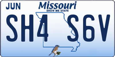 MO license plate SH4S6V