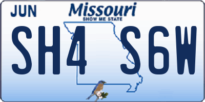 MO license plate SH4S6W