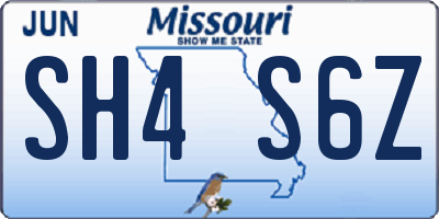 MO license plate SH4S6Z