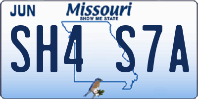 MO license plate SH4S7A
