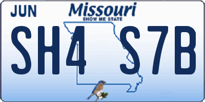 MO license plate SH4S7B