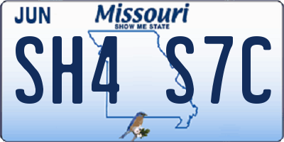 MO license plate SH4S7C