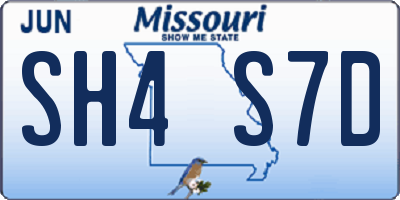 MO license plate SH4S7D