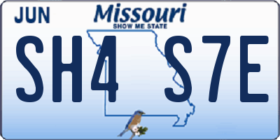 MO license plate SH4S7E