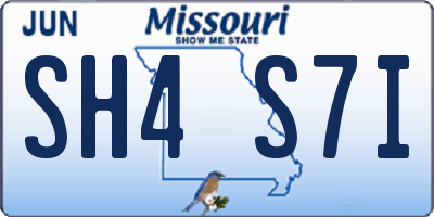 MO license plate SH4S7I