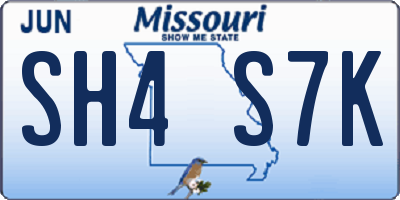MO license plate SH4S7K