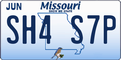 MO license plate SH4S7P
