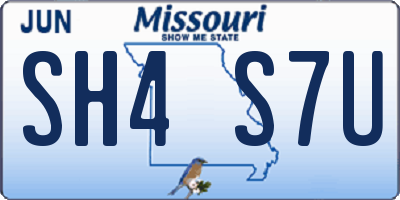 MO license plate SH4S7U