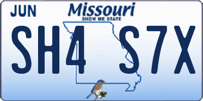 MO license plate SH4S7X