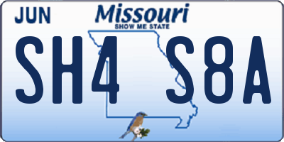MO license plate SH4S8A