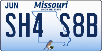 MO license plate SH4S8B
