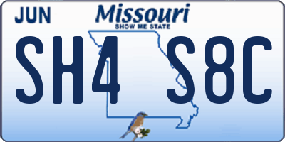 MO license plate SH4S8C