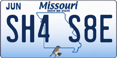MO license plate SH4S8E