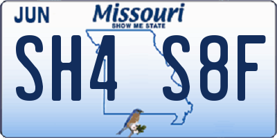 MO license plate SH4S8F
