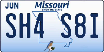 MO license plate SH4S8I