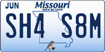 MO license plate SH4S8M