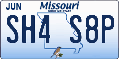 MO license plate SH4S8P
