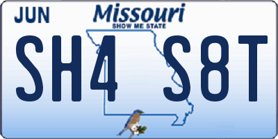 MO license plate SH4S8T