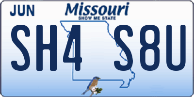 MO license plate SH4S8U
