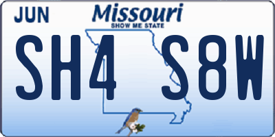 MO license plate SH4S8W