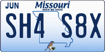 MO license plate SH4S8X