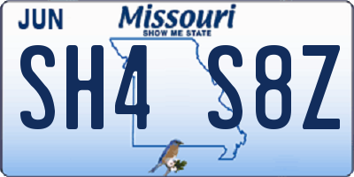 MO license plate SH4S8Z