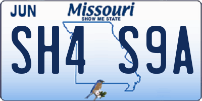 MO license plate SH4S9A