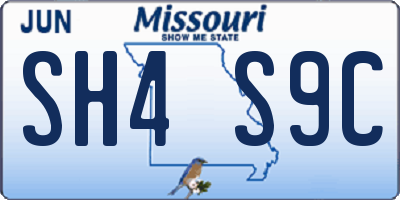 MO license plate SH4S9C