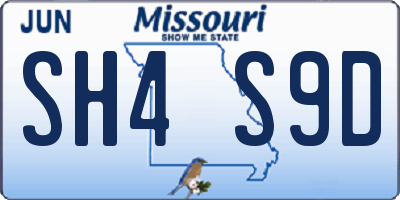 MO license plate SH4S9D