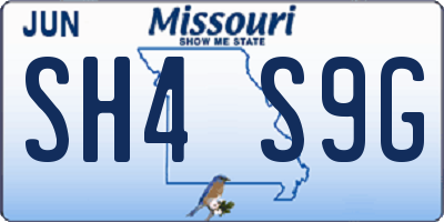 MO license plate SH4S9G