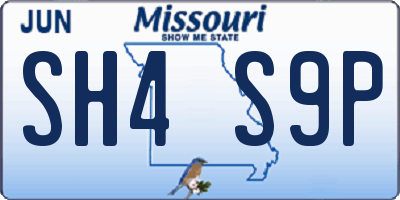 MO license plate SH4S9P