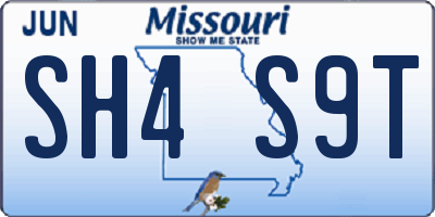 MO license plate SH4S9T