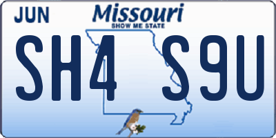 MO license plate SH4S9U