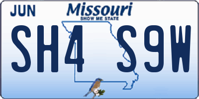MO license plate SH4S9W