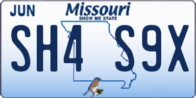 MO license plate SH4S9X