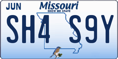 MO license plate SH4S9Y
