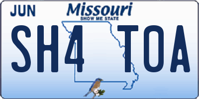 MO license plate SH4T0A