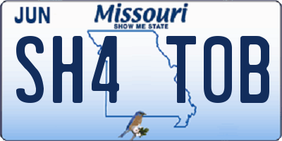 MO license plate SH4T0B