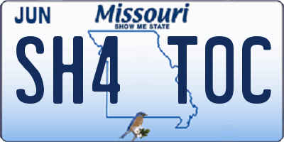 MO license plate SH4T0C
