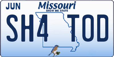 MO license plate SH4T0D