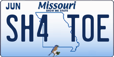 MO license plate SH4T0E
