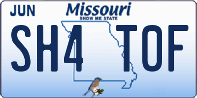 MO license plate SH4T0F