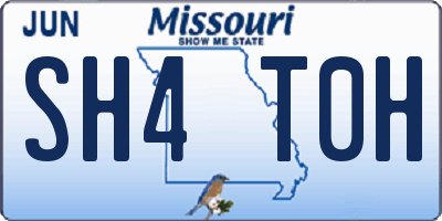 MO license plate SH4T0H