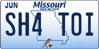 MO license plate SH4T0I