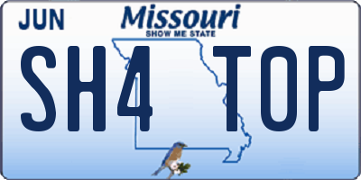 MO license plate SH4T0P