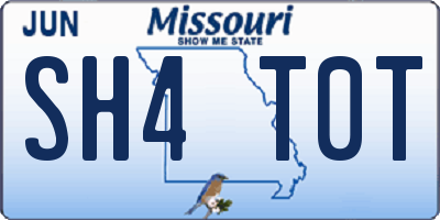MO license plate SH4T0T