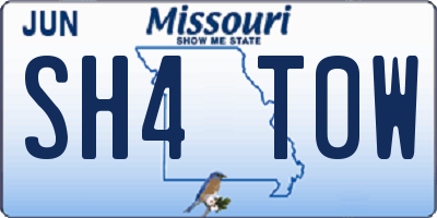 MO license plate SH4T0W