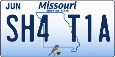 MO license plate SH4T1A