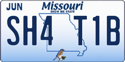 MO license plate SH4T1B