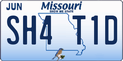 MO license plate SH4T1D